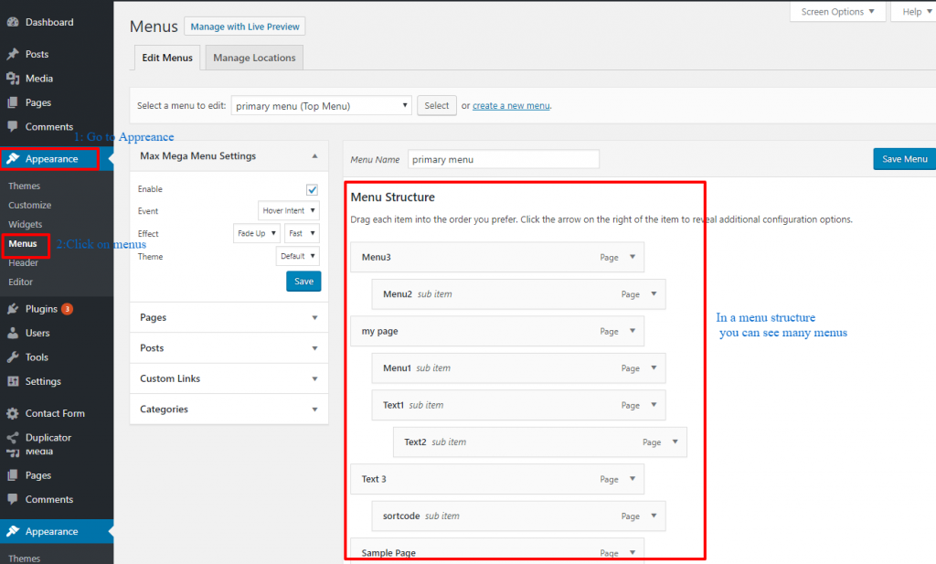 How To Manage Menu In WordPress - 24x7 WP Support Blog
