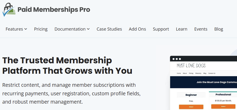 Paid Memberships Pro Plugin